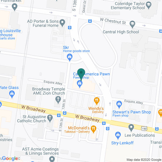Map of Broadway - Louisville, KY